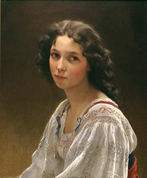 Emile Munier Head of a Young Girl